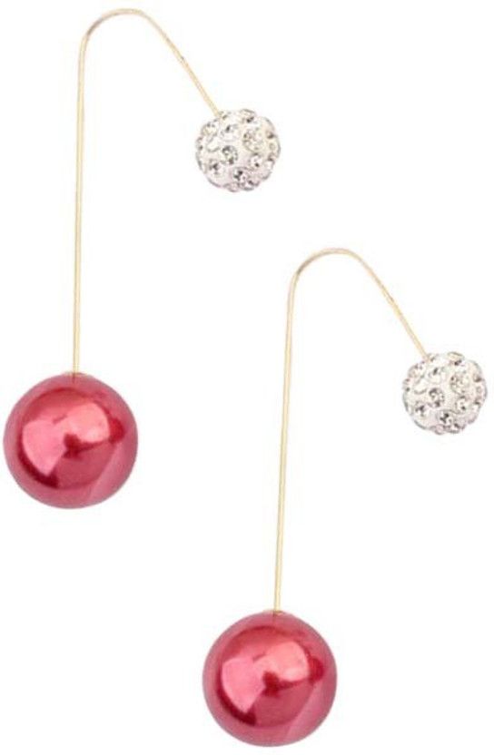 pinkish beauty Cubic Zirconia Alloy, Metal Drops & Danglers