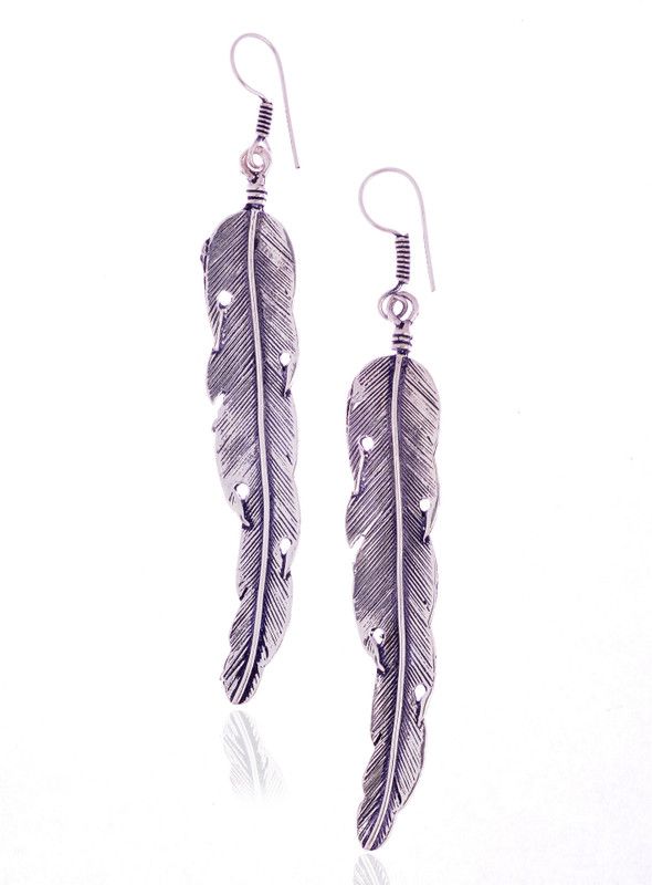 Silver Feather German Silver Drops & Danglers