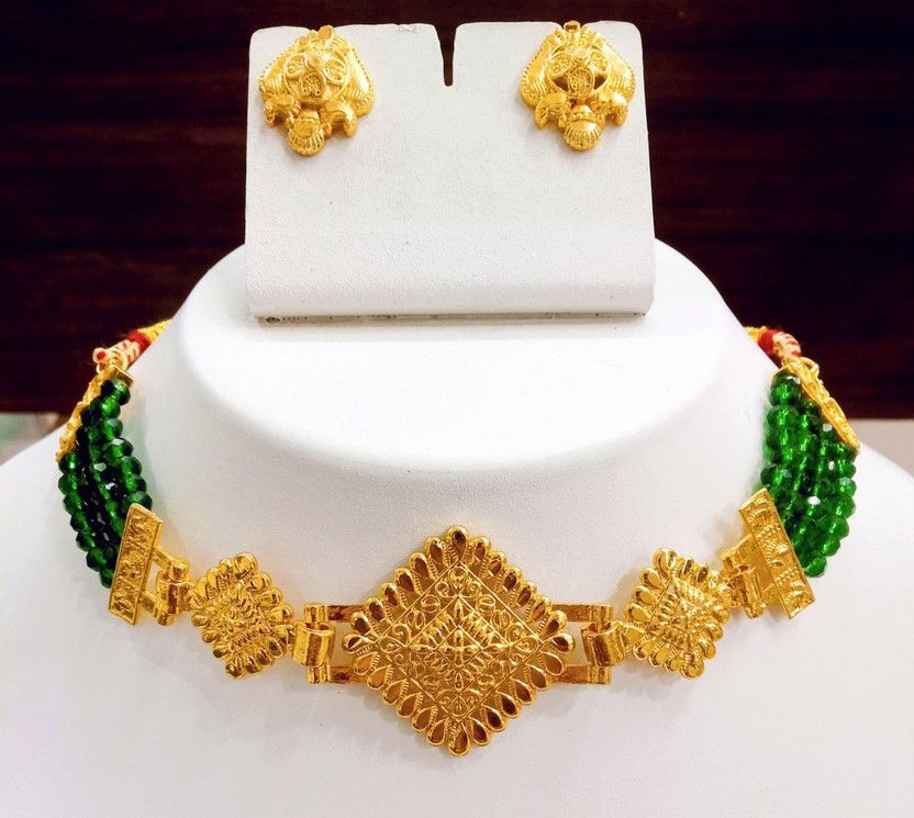 Alloy Palladium Green, Gold Jewel Set  (Pack of 1)