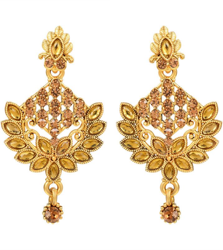Jhumka Earrings For Girls & Women, Gold Platted Earrings Set Metal Drops & Danglers