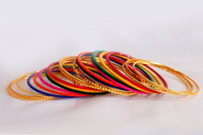 Fabric, Alloy Gold-plated, NA Bangle Set  (Pack of 24)