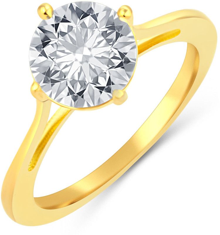 Enchanting Solitaire Copper Cubic Zirconia Gold Plated Ring