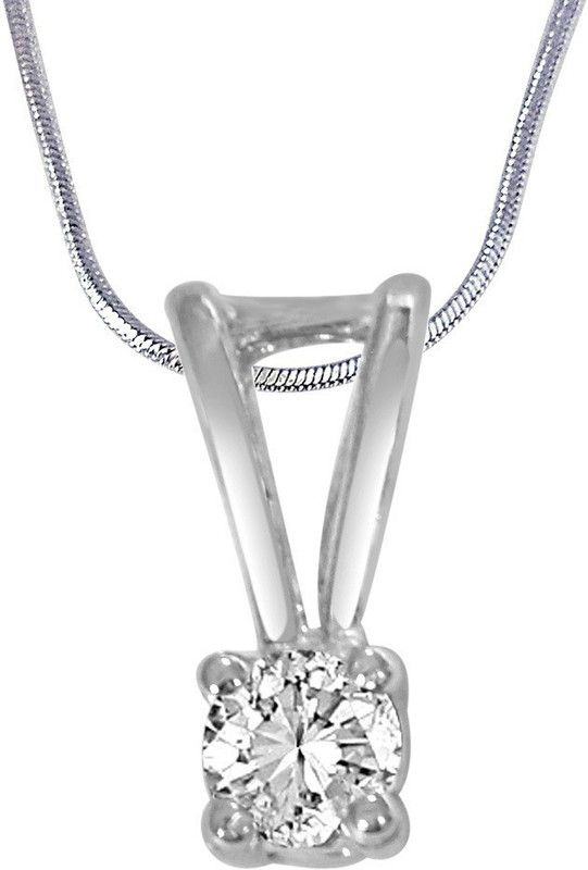 In the Sky White Topaz & Sterling Silver Pendant with 18 IN Chain (SDP385) Rhodium Topaz Sterling Silver Pendant