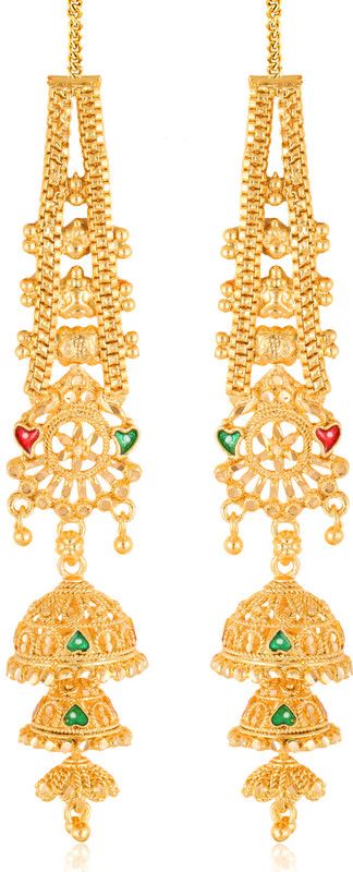 Traditional wear Gold Plated Screw back alloy Kanchain Earring for Women & Girls Alloy Jhumki Earring