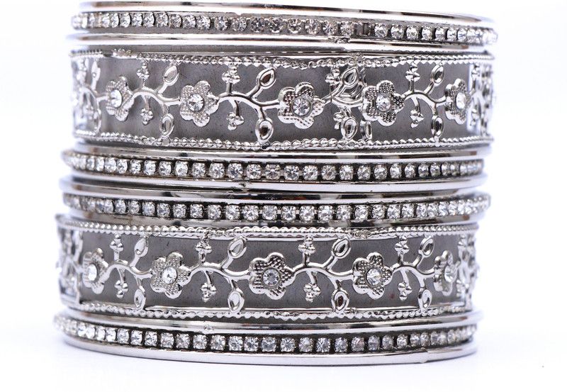 Metal Cubic Zirconia Bangle Set  (Pack of 14)