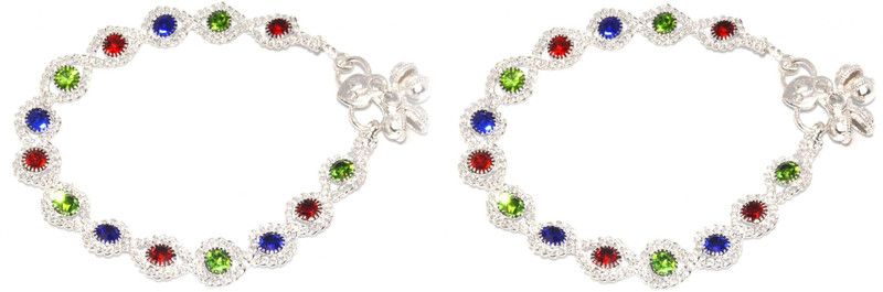 Frolics India Multicolored Stones Studded For Kids 3 to 8 Years (Ghungroo) Alloy Anklet  (Pack of 2)