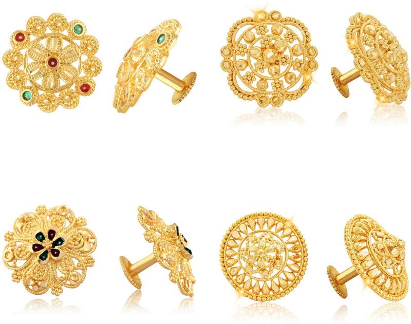 Vighnaharta Everyday wear Gold plated alloy Stud, Earring, Stud Earring for Women and Girls ( Pack of - 4 pair Earring) - VFJ1434-1124-1099-1123ERG Alloy Stud Earring