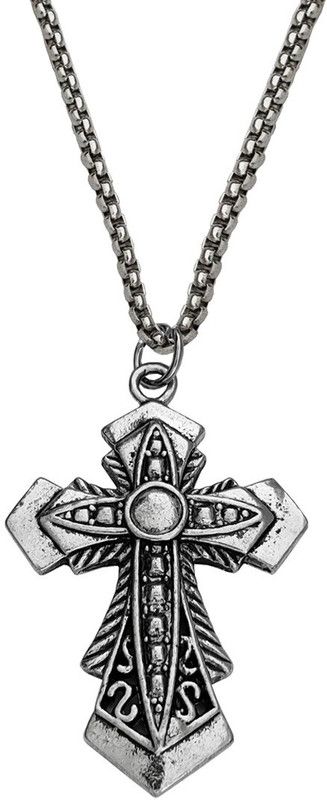 Religious Stylish Jesus Cross Pendant Necklace Rhodium Zinc, Metal Pendant