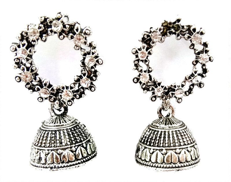 sparkling Zircon Alloy Jhumki Earring