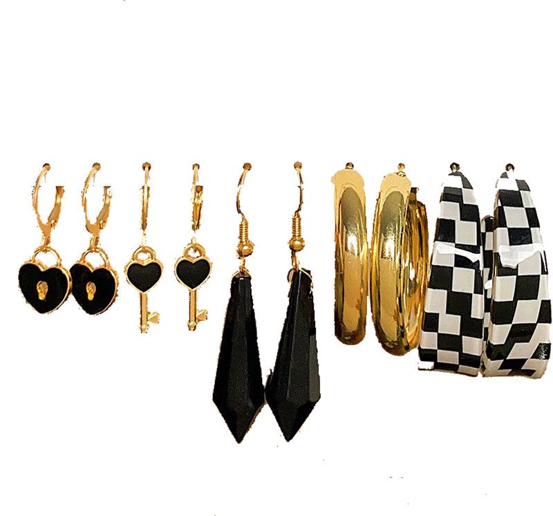 Heart Design Earring Set For Women Earrings For Women Girls 5 Pair of Earring Alloy Earring Set