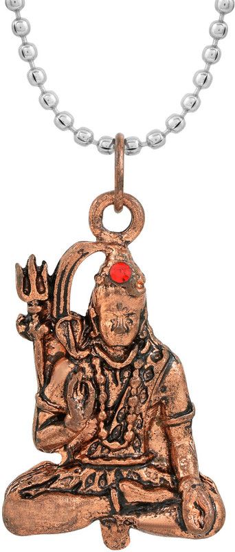 Copper Plated Red Stone, Mahakaal, Mahadev, Shiv, Bholenath, Temple Jewellery Pendant For Men and women Copper Brass Pendant