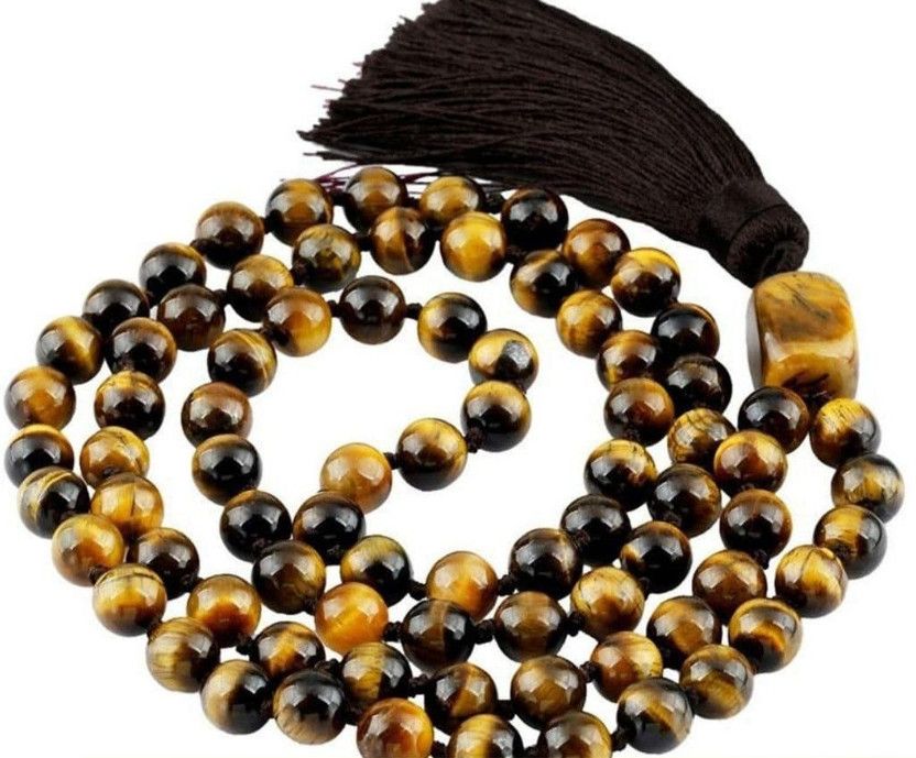 Tiger's Eye mala For Women and Girls Tiger's Eye Stone Chain