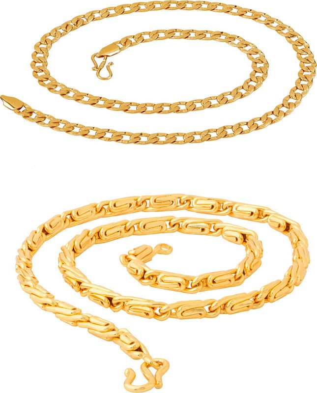 Trendy & Classy Heavy Gold Plated Chain For Men & Women Combo Pack Gold-plated Plated Brass Chain