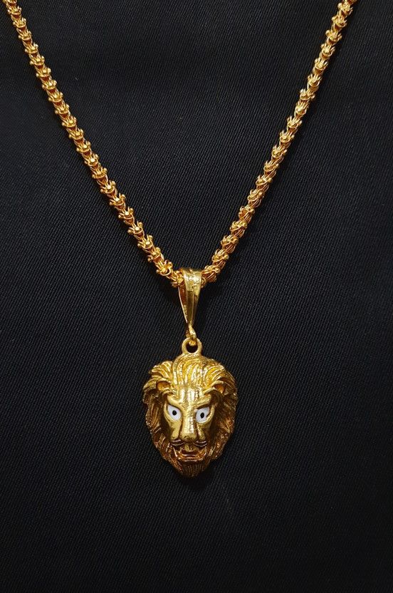 Lion Singal & CHANDRAMUKHI Gold-plated Cubic Zirconia Alloy Pendant Set