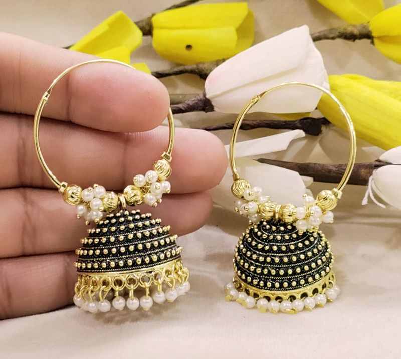 (Kundan Bali-Golden) Elegent Design Earring For Girls & Women Alloy Jhumki Earring