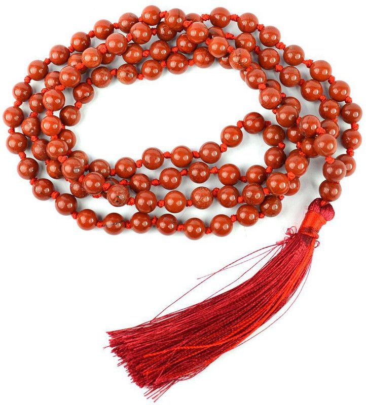 Red Jasper Mala Natural Crystal Mala Stone Mala Stone Necklace Jap Mala 8 mm Round 108 Beads Mala Crystal Necklace Fashion Jewelry For Reiki Healing Crystal Healing 32 inch Approx Beads, Crystal Stone Chain