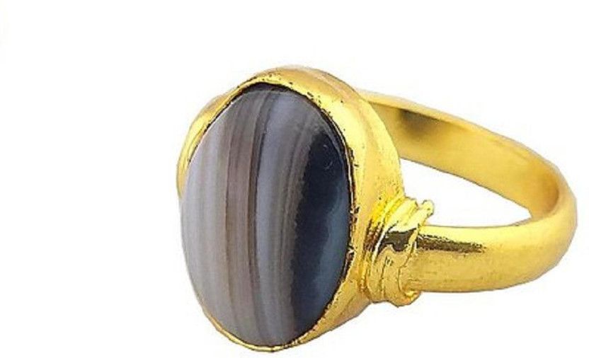Original Black Black Hakik Ring Copper Agate Gold Plated Ring