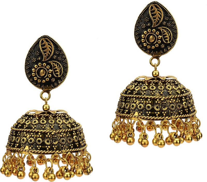 Women Contemporary Gold-Plated Jhumkas Metal Jhumki Earring