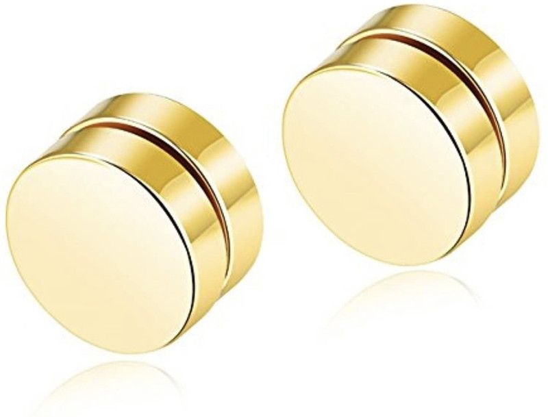 PAKIZA MAGNETIC NON-PIERCING 316L STAINLESS STEEL STUDS EARRINGS FOR MEN AND WOMEN/BLACK IN COLOUR AND MATTE IN FINISH WITH GOOD QUALITY OF MAGENT USED IN THIS PRODUCT Metal Stud Earring