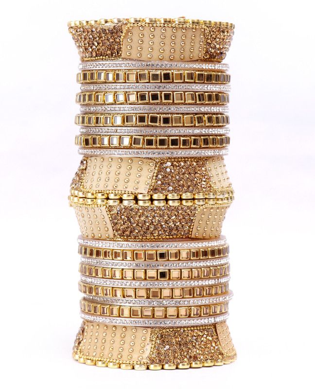 Plastic Cubic Zirconia Bangle Set  (Pack of 22)