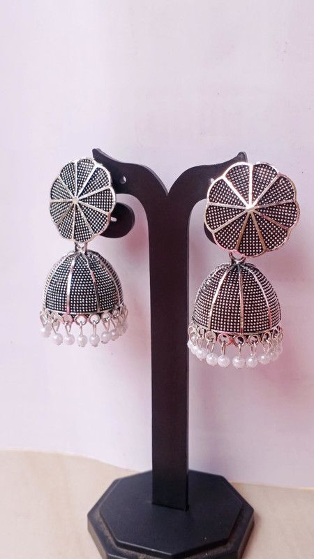 Rajasthani black jhumka Metal Earring Set