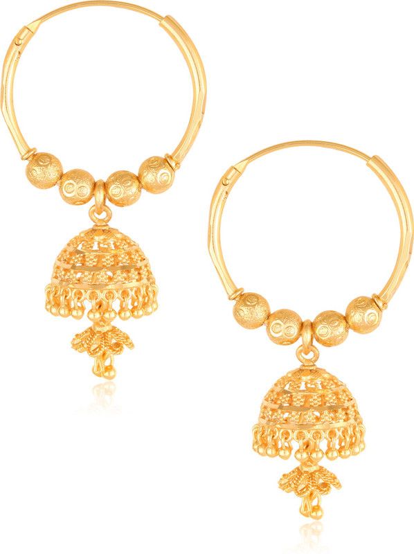 South Indian Traditional Wear Jhumki Earring for Women and Girls Cubic Zirconia Brass, Alloy Hoop Earring