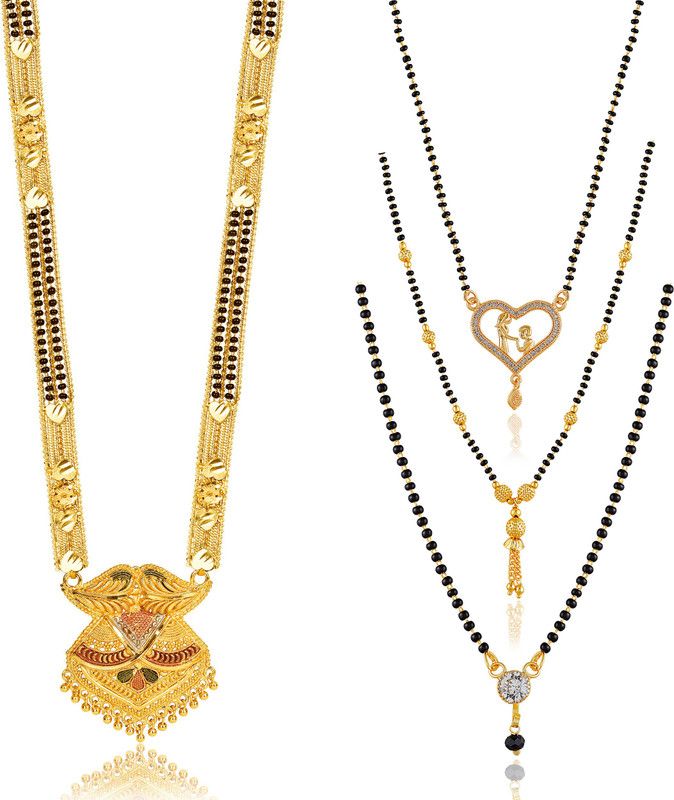 GP Mangalsutra 30" Long 18" Short Pack of 4 Brass Mangalsutra