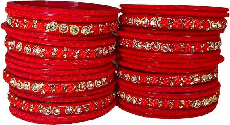 Glass Beads, Zircon Bangle Set  (Pack of 32)