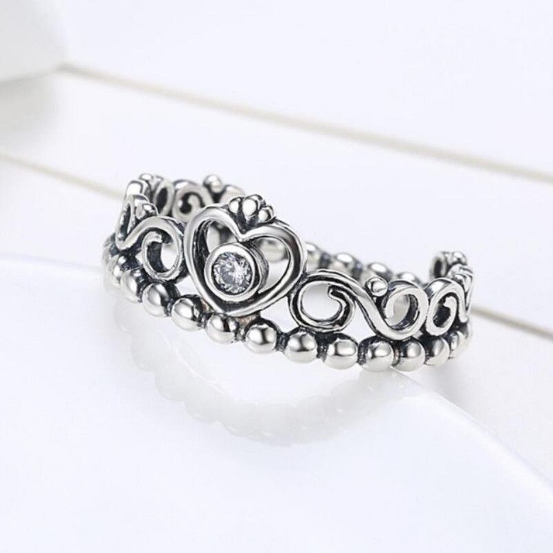 Bohemian Oxidized Ring For Women & Girls Stainless Steel Swarovski Crystal Black Silver Plated Ring