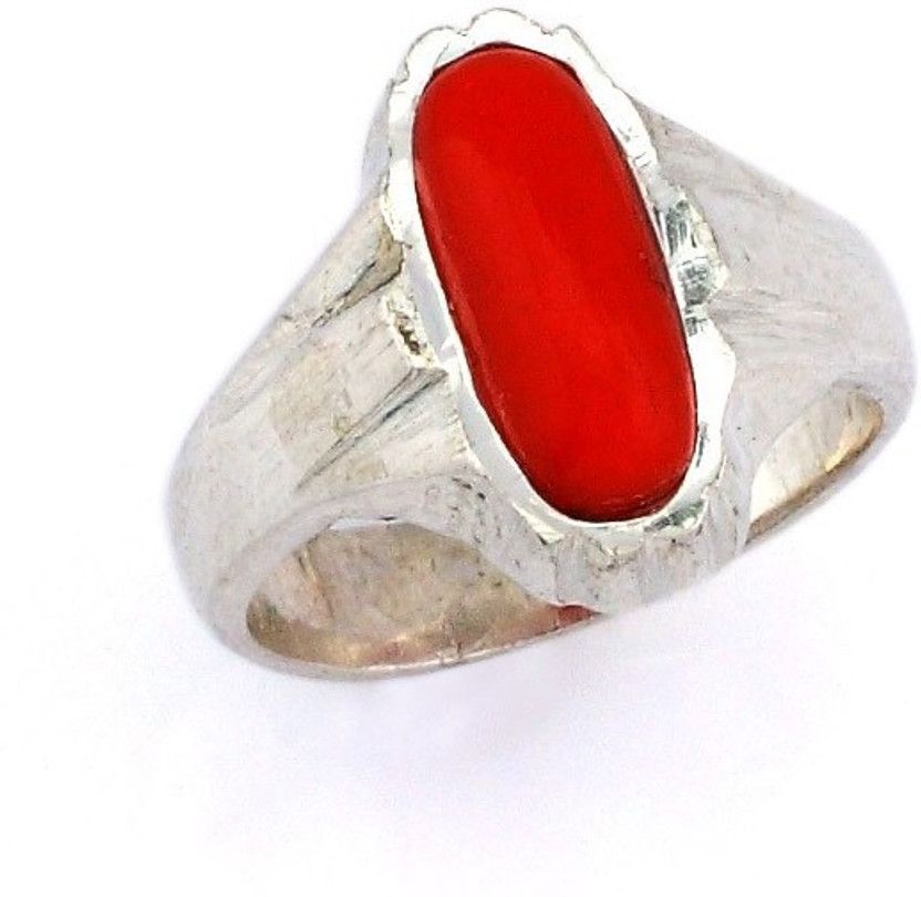 5.50 ratti Silver Coral Ring