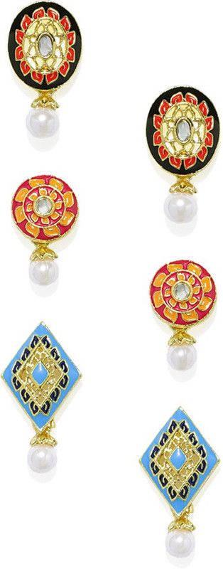 Combo of 3 Enamelling Zinc Drops & Danglers