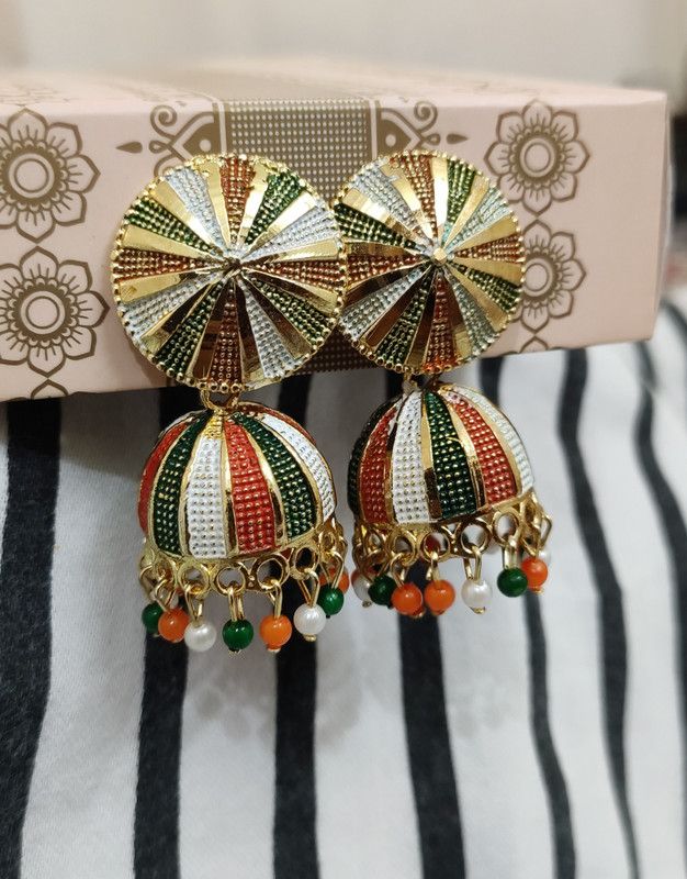 Multi-Color Stylish Earring Alloy Jhumki Earring