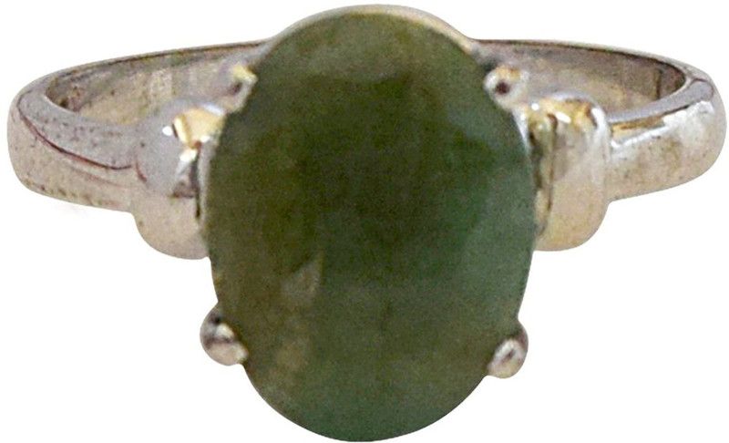 Green Grass Sterling Silver Emerald Ring