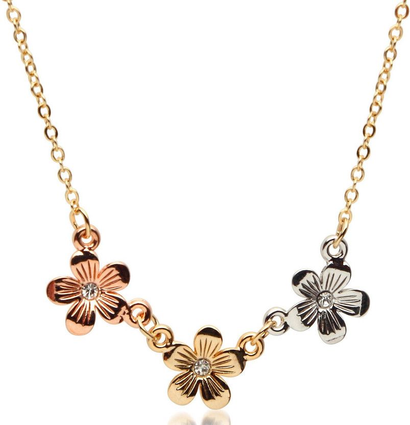 Cluster Diamond Gold-plated Plated Alloy Necklace