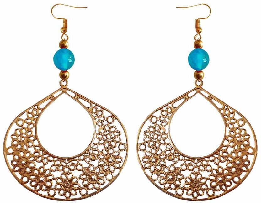 Unique Style Gold Metal Bead Hook Earring For Women & Girls Alloy Drops & Danglers