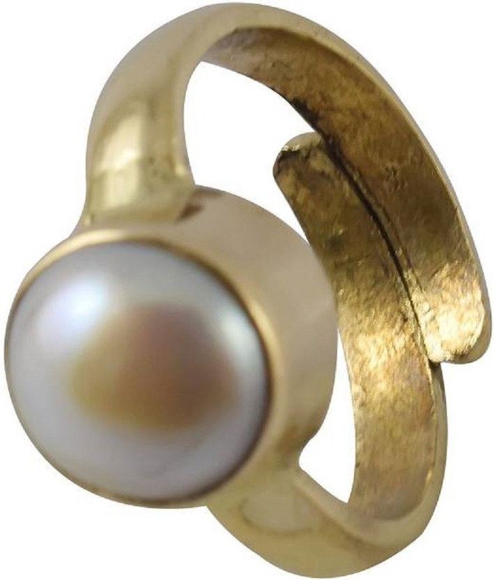 Pearl Ring With Natural Pearl Stone Stone Pearl Gold Plated Ring