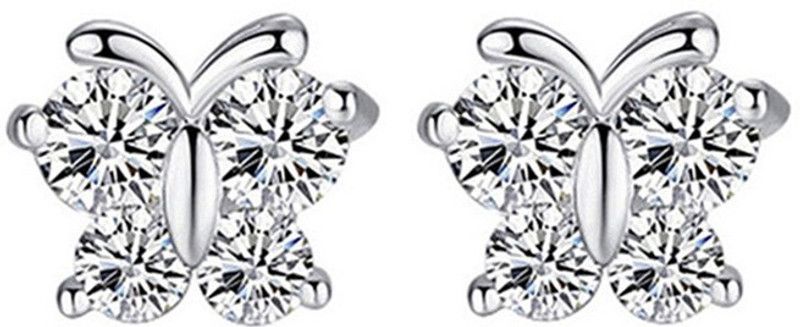 'Im Alive' Sterling Silver Earrings for Kids, Girls and Women Crystal Sterling Silver Stud Earring