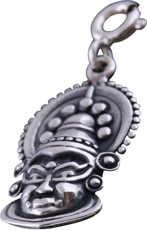 Fourseven Jewellery 925 Sterling Silver Kathakali Mask Charm Silver Link Charm