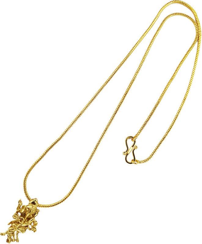 Lord Ganesha Natraj Pose Antique Symbols Most beautiful Pendant Hindu Religious Symbols Pendant Fashion Temple Jewellery With Gold Plated Snake Chain Gold-plated Alloy, Brass Pendant