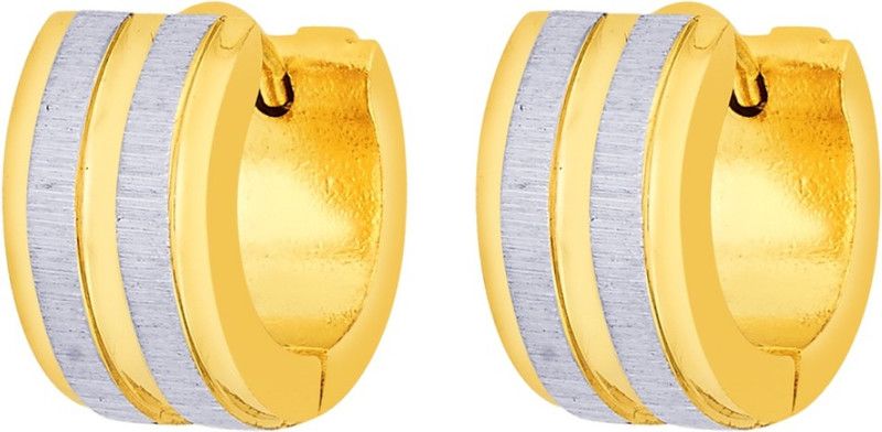 Dual Color Piercing Stud Bali Men Boys Earrings Metal Hoop Earring