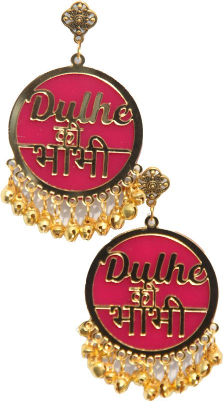 dulhe-k-bhabhi-pink Acrylic Jhumki Earring, Stud Earring, Tassel Earring, Earring Set