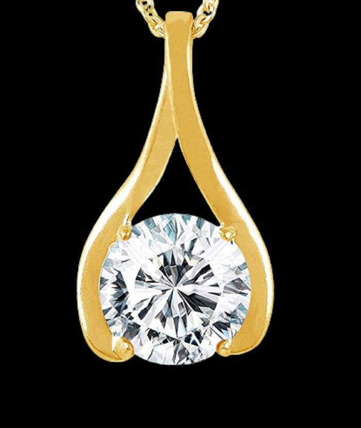 Rhodium Zircon Brass Pendant