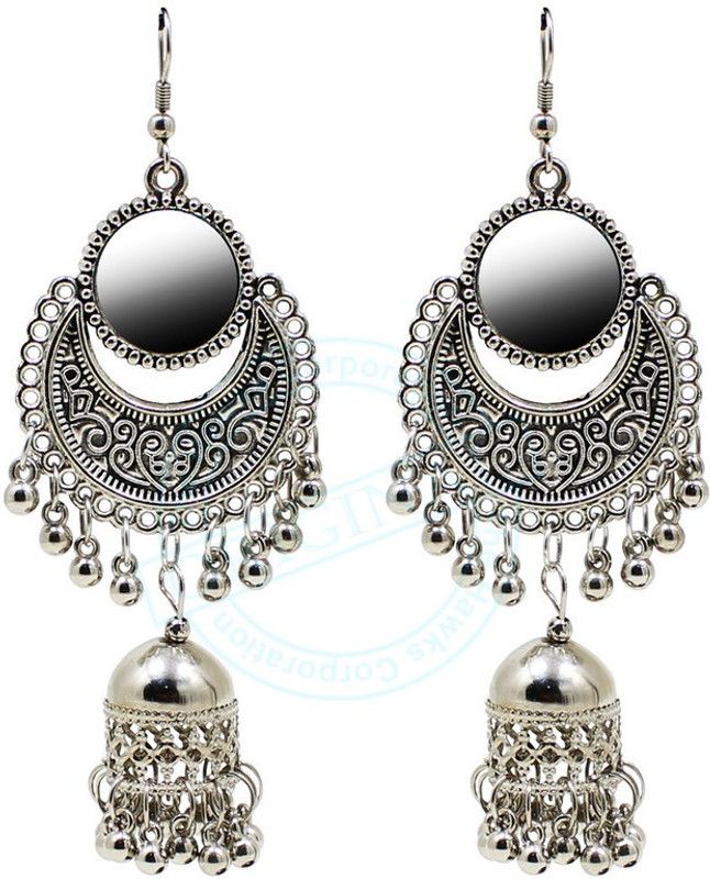 Afghani Earrings Silver Oxidised Jhumka/Earring for Women/Girls Jhumka/Jhumkas German Silver Jhumki Earring