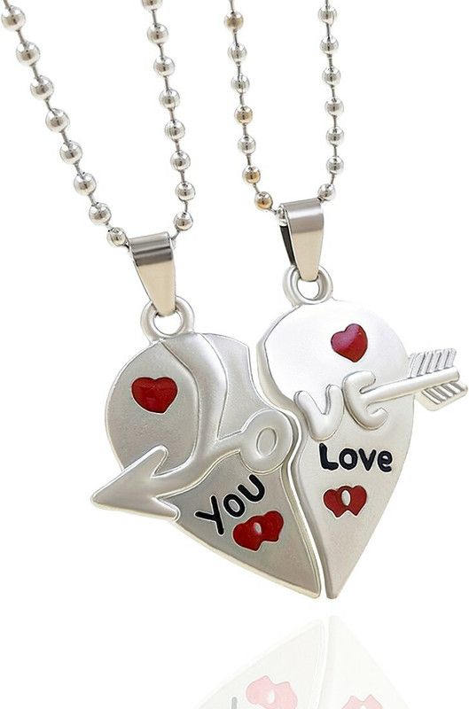 Couple Special Silver plated Dual Heart Love locket and Pendant Valentine Gift?? Rhodium, Silver Stainless Steel Pendant