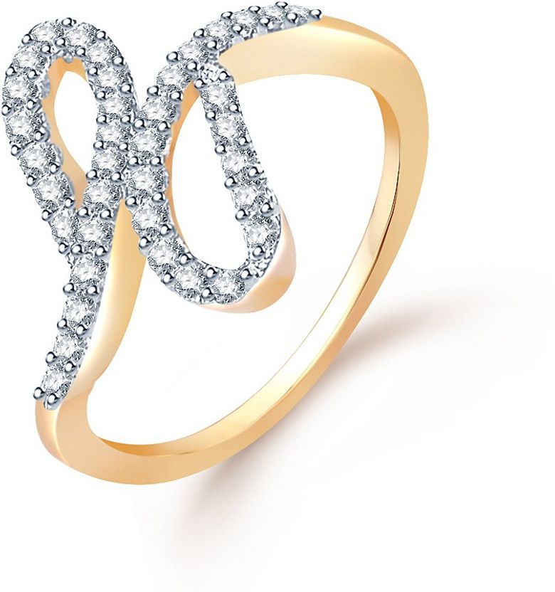 Glorius Alloy Cubic Zirconia Rhodium, Gold Plated Ring