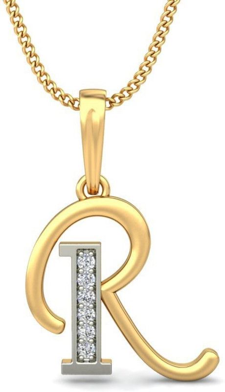 R Alphabet Gold-plated Copper Pendant