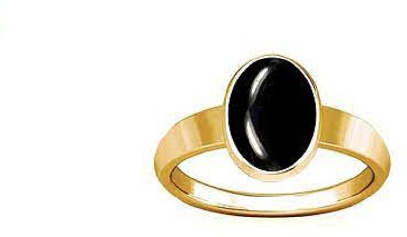 Certified and Beautiful Black Black Hakik Adjustable Ring Copper Agate Gold Plated Ring