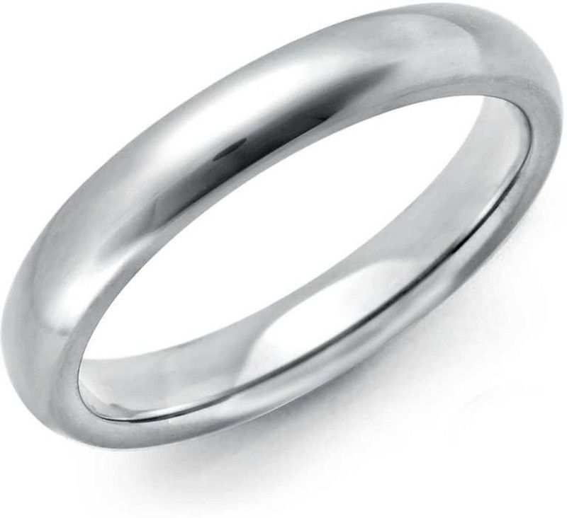 LOVE BAND RING Metal Cubic Zirconia Rhodium Plated Ring Set