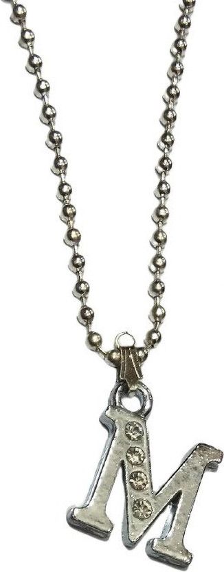 M Alphabet silver plated Pendant Silver Alloy