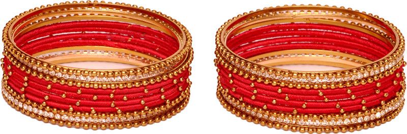 Metal, Fabric Zircon Bangle  (Pack of 20)